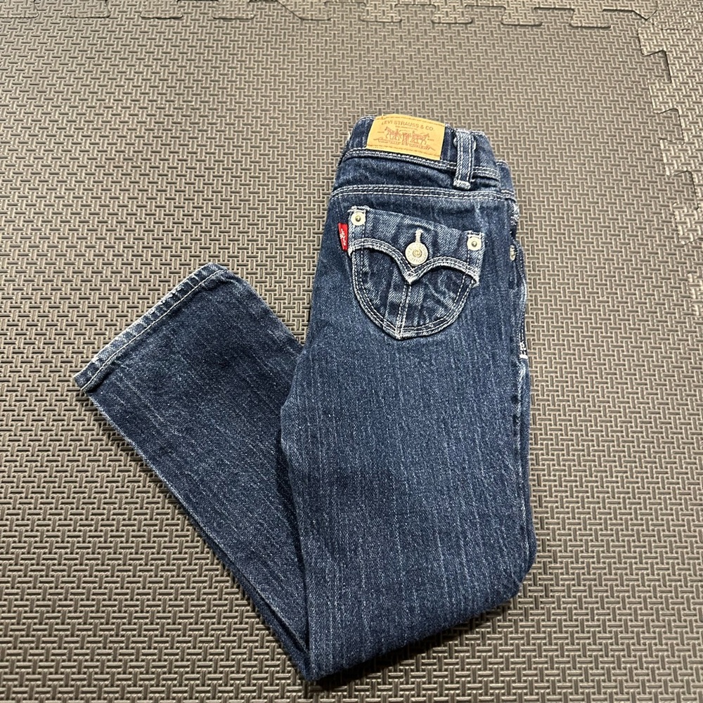 3/24$ Levi's Girls Dark Blue Denim Jeans size 4